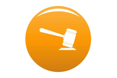 Judge gavel icon vector orange