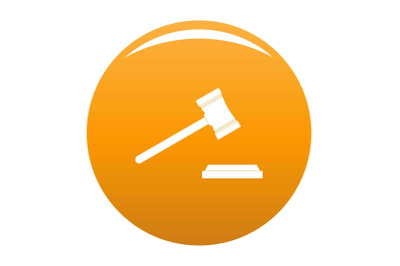 Legal gavel icon vector orange
