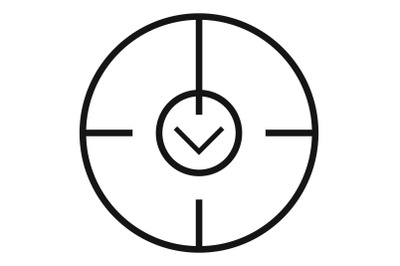 Digital gun aim icon, simple style