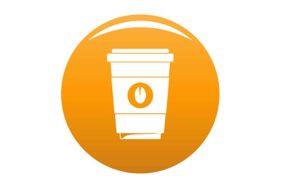 Coffee plastic cup icon vector orange