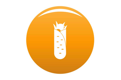 Shawarma icon vector orange