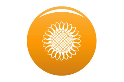 Round sunflower icon vector orange