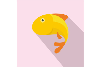 Gold fish icon, flat style