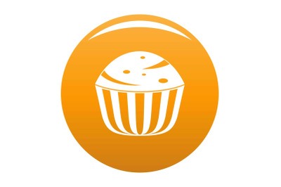 Cup cake icon vector orange