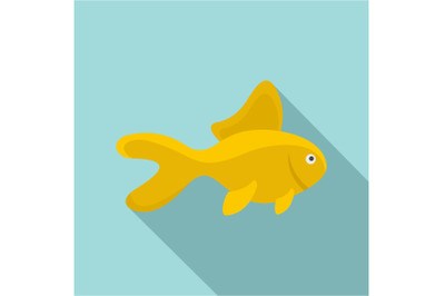 Yellow fish icon, flat style