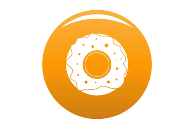 Donut icon vector orange