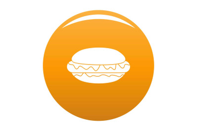 Hot dog icon vector orange