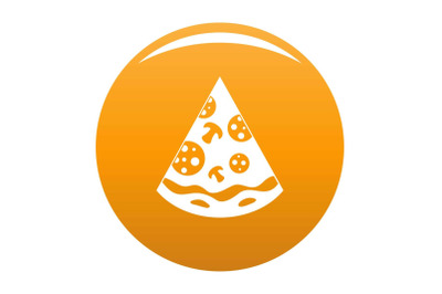 Pizza slice icon vector orange