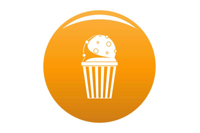 Popcorn icon vector orange