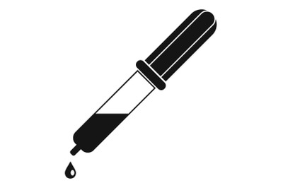 Pipette drop icon, simple style