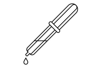 Pipette drop icon, outline style