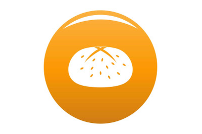 Bun icon vector orange