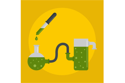 Chemical pots icon, flat style