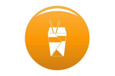 Chinese fast food icon vector orange