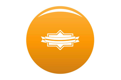 Badge ribbon icon vector orange