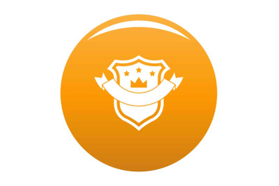 Badge quality icon vector orange