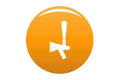Big tap icon vector orange