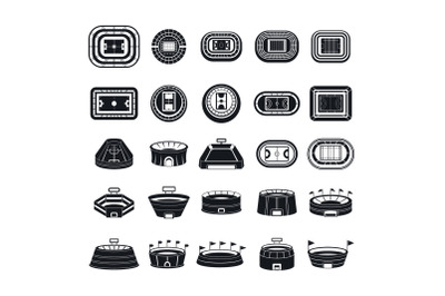 Selfie video photo people icons set, simple style