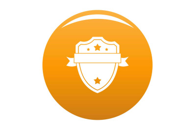 Badge warrior icon vector orange