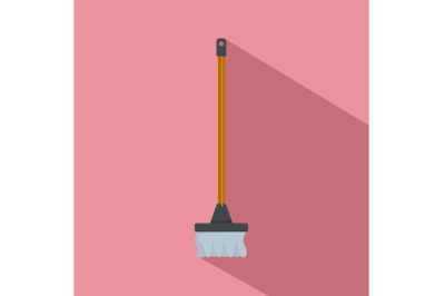 Cleaning mop icon, flat style