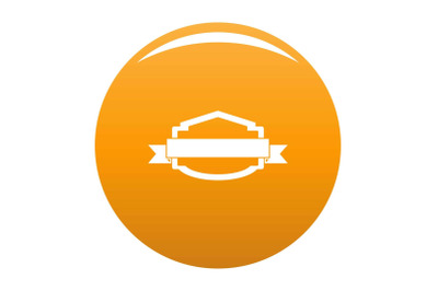 Badge banner icon vector orange