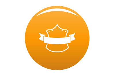 Badge king icon vector orange