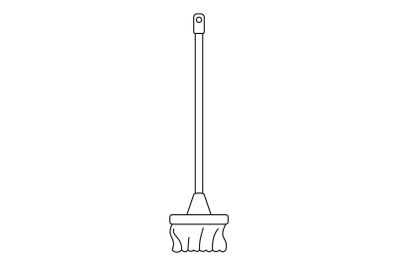 Cleaning mop icon, outline style