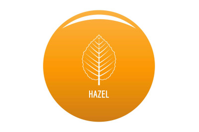 Hazel leaf icon vector orange