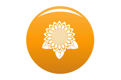 Sunflower leaf icon vector orange