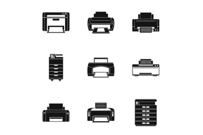 Office technical specialist icons set, simple style