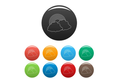 Rainbow icons set color vector