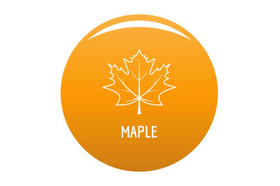 Maple leaf icon vector orange