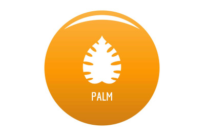 Palm leaf icon vector orange