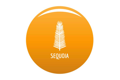 Sequoia leaf icon vector orange