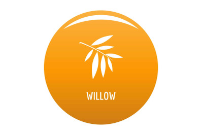 Willow leaf icon vector orange