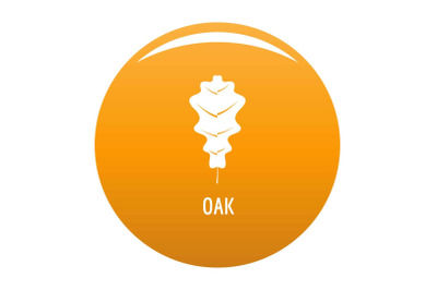 Oak leaf icon vector orange