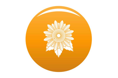 Natural sunflower icon vector orange