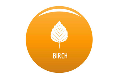 Birch leaf icon vector orange