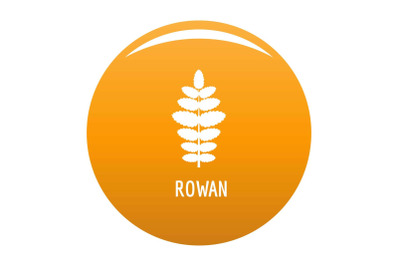 Rowan leaf icon vector orange