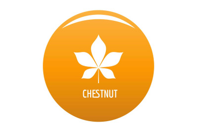 Chestnut leaf icon vector orange