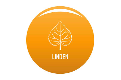 Linden leaf icon vector orange