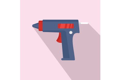 Glue pistol icon, flat style
