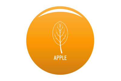 Apple leaf icon vector orange
