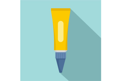 Glue tube icon, flat style