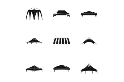 Canopy icons set, simple style