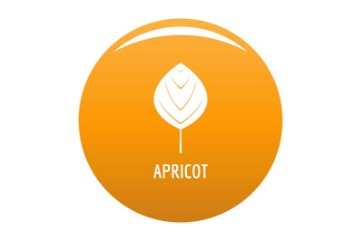 Apricot leaf icon vector orange