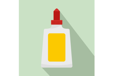Glue bottle icon, flat style