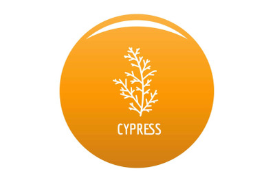 Cypress leaf icon vector orange
