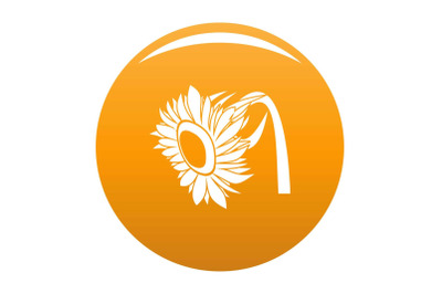 Beautiful sunflower icon vector orange