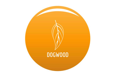 Dogwood leaf icon vector orange